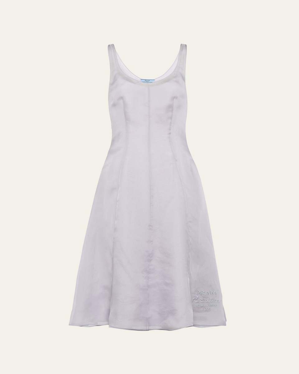 Embroidered Midi Organza Dress